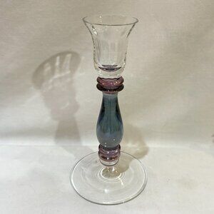 Vintage KROSNO Crystal Art Glass Candle Holder Made in Poland